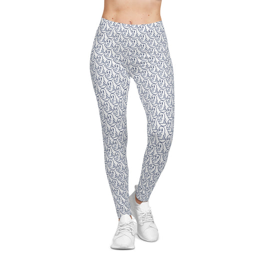 Tightee Ghost Doodle Leggings — Cute All-Over Print Women's Casual Leggings