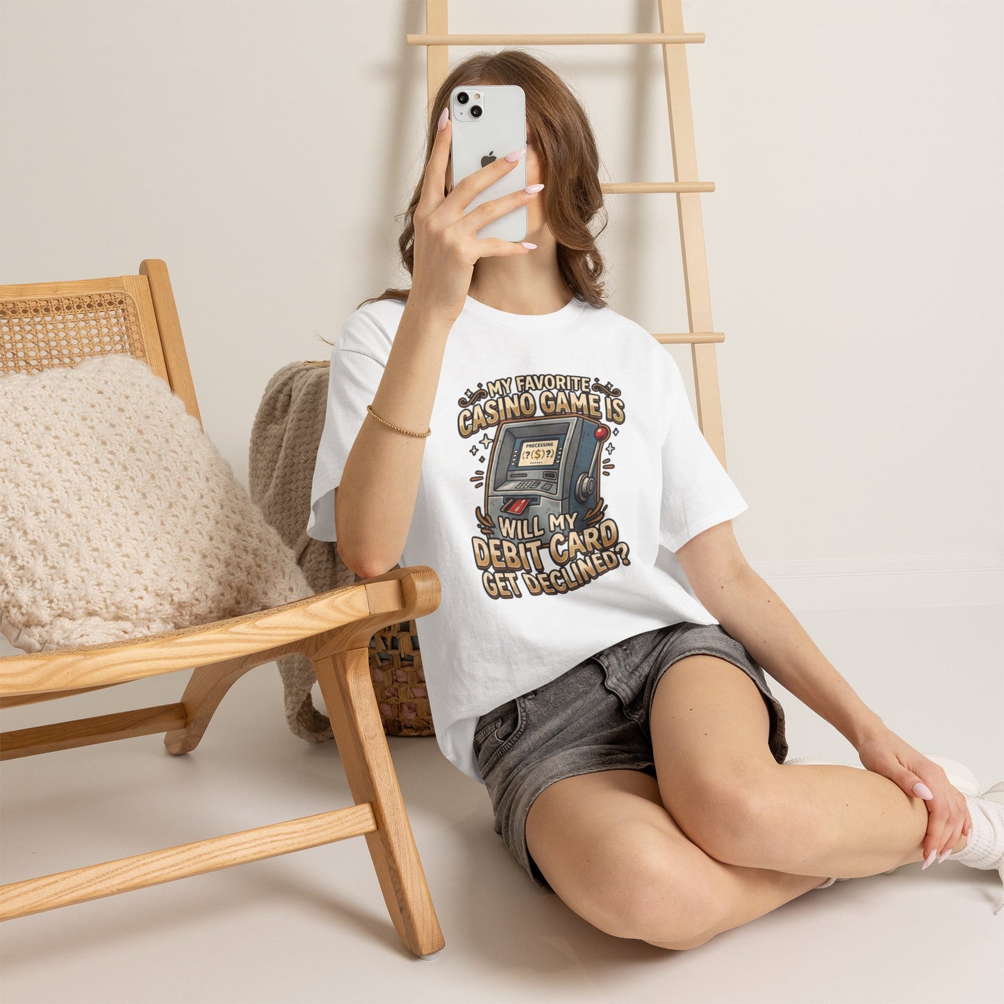 Funny Casino T‑Shirt — “My Favorite Casino Game Is Will My Debit Card Get Declined?” Tee